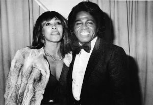 Black and white picture of Spaine and Tina Turner